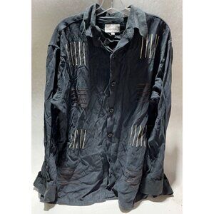 VIRGOLA UOMO Men's Shirt Size‎ XL Black Striped